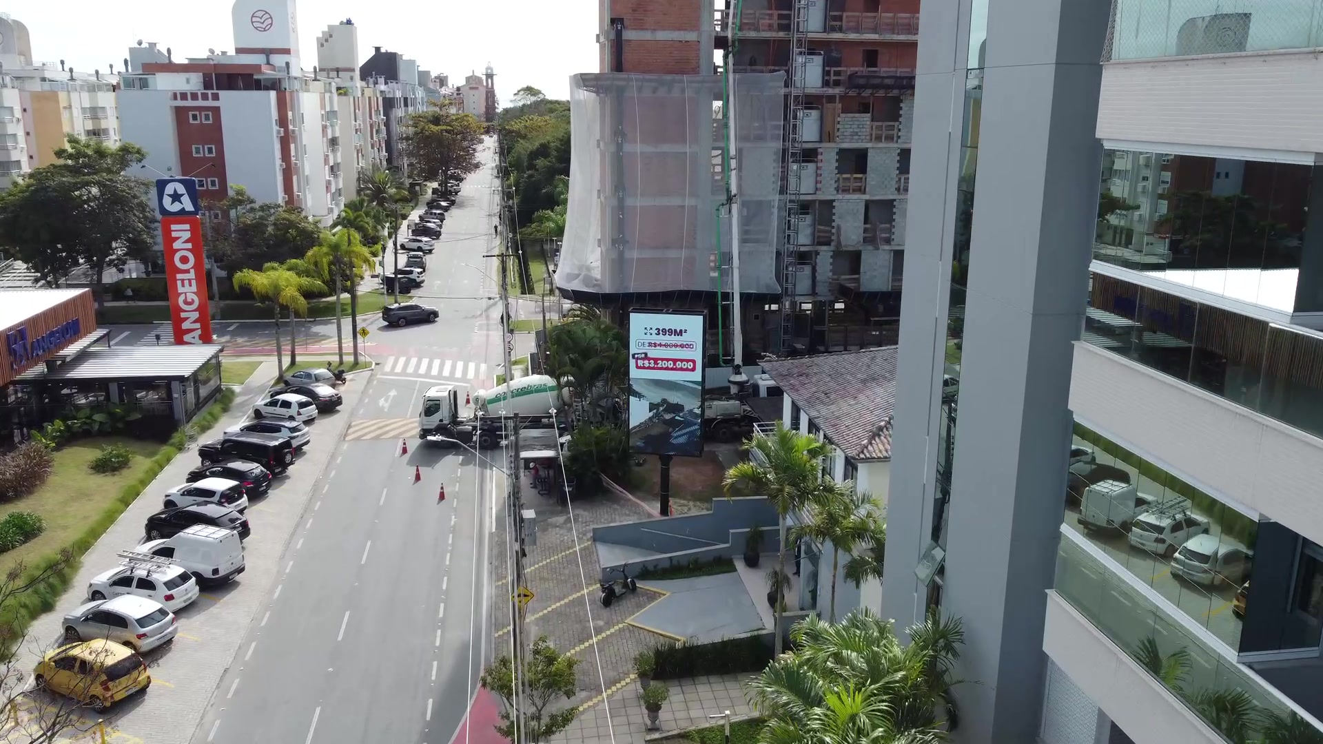 Vista aérea do acesso a Jurerê